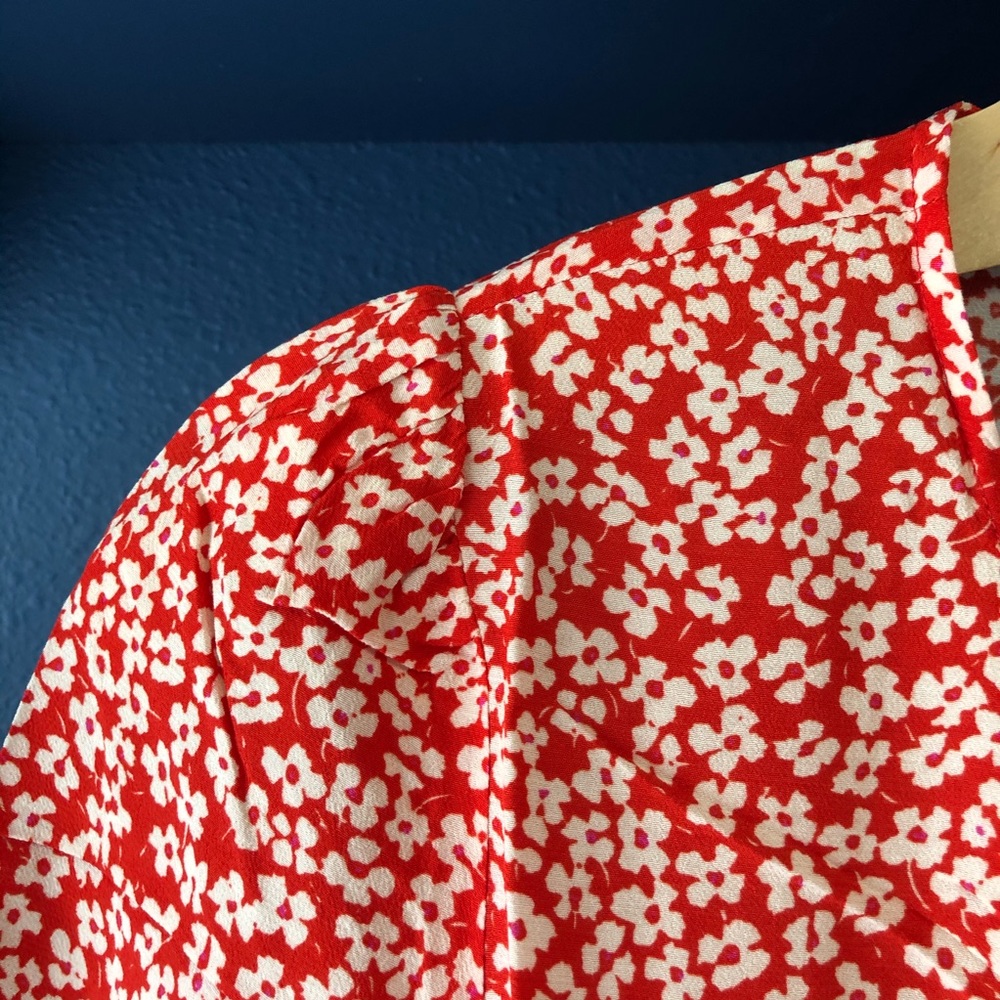 Rouje Gabin Red Floral Midi Dress - Picture 13 of 16